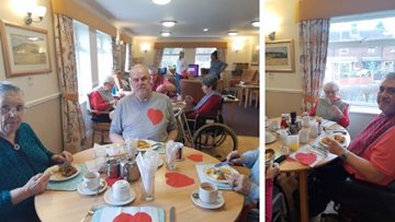 Residents enjoy special Valentine’s Day lunch at Dukinfield care home